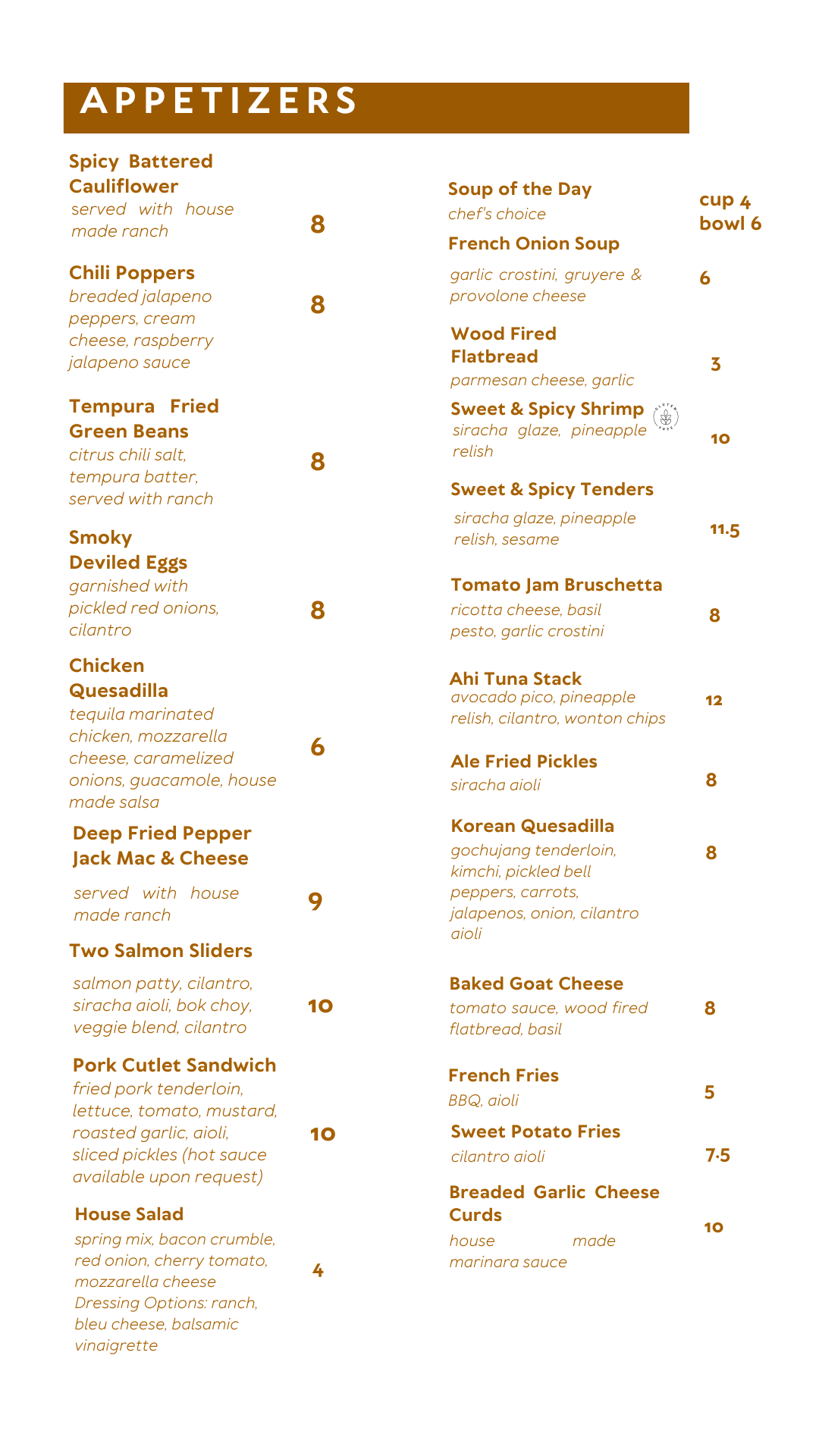 Menu The Elements Restaurant